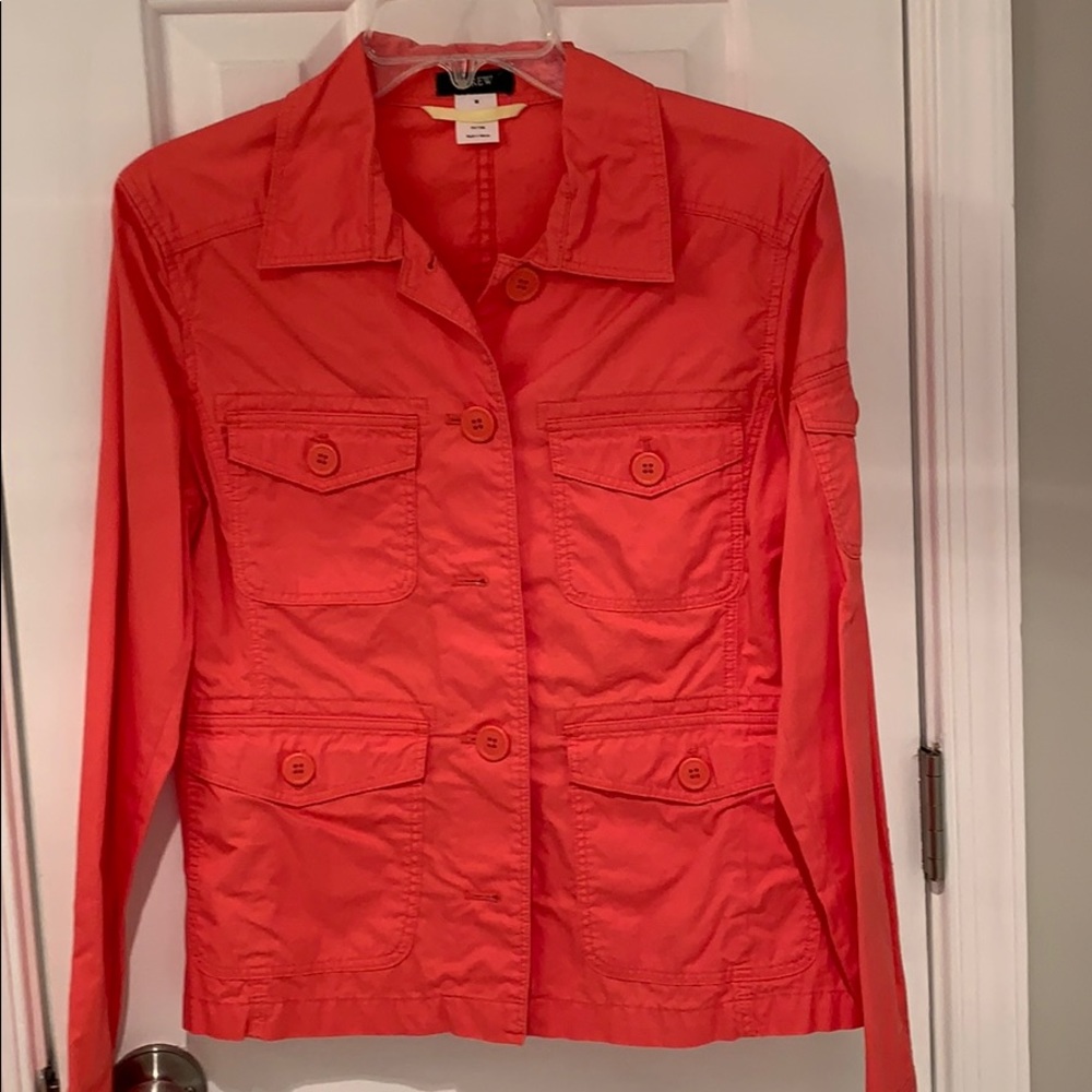 JCrew military utility jacket in coral